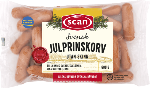 611657 Julprinskorv 600g ovan