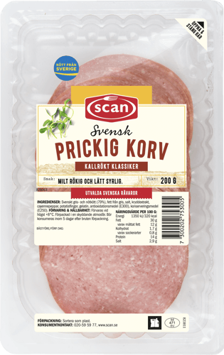 630547 Prickig korv 200g ovan