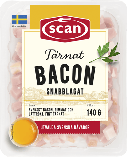 672326 Tärnat bacon 140g ovan