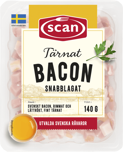 672326 Tärnat bacon 140g ovan