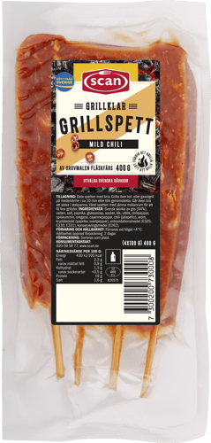 660730 Grillspett mild chili ovan