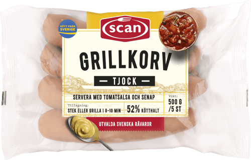 600966 Grillkorv tjock 500g ovan