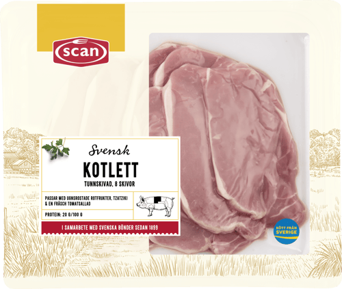 490061 Kotlett tunnskivad 500g