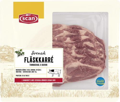 493035 Fläskkarré tunnskivad 500g
