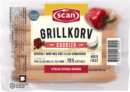 610130 Grillkorv chorizo 400g skinnfri