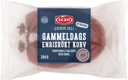 632157 Gammeldags enrisrökt korv 300g ovan
