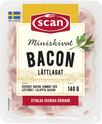 674336 Miniskivat bacon 140g ovan