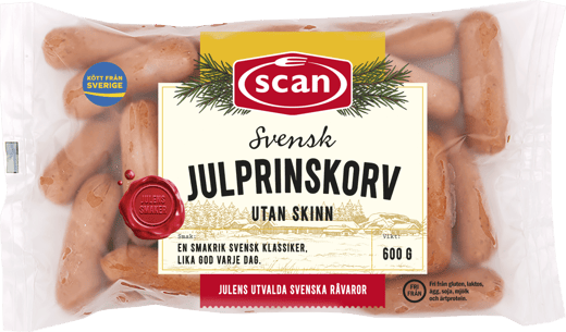 611657 Julprinskorv 600g ovan