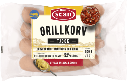600966 Grillkorv tjock 500g ovan