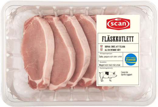 493230 FLÄSKKOTLETT BRF SKIVAD ca800G OVAN