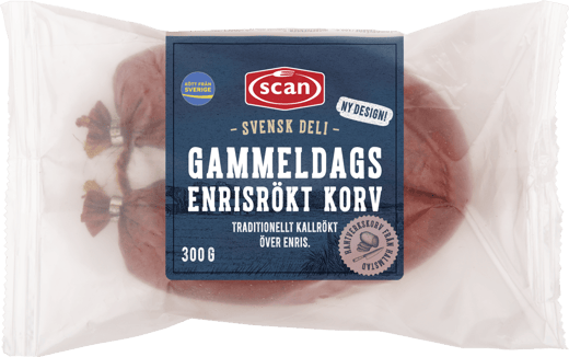 632157 Gammeldags enrisrökt korv 300g ovan
