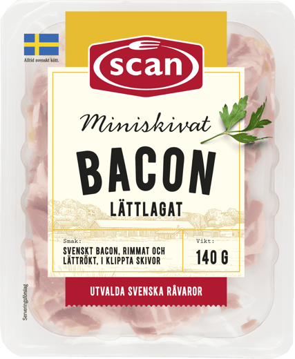 674336 Miniskivat bacon 140g ovan