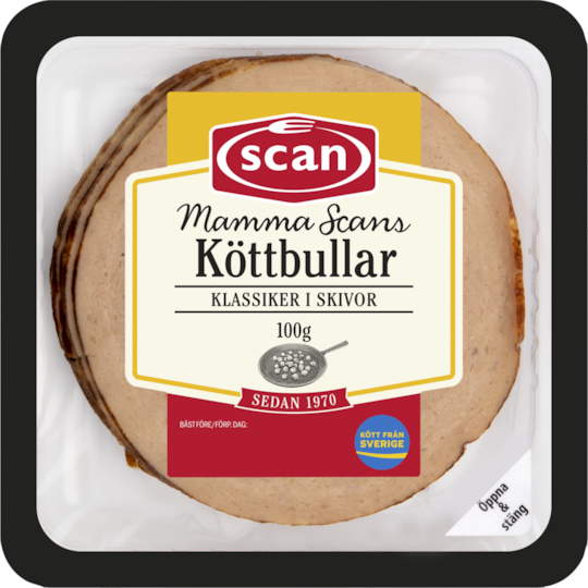 Mamma Scans köttbullar skivade
