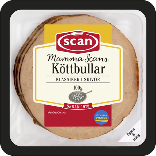 Mamma Scans köttbullar skivade