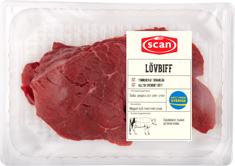 Lövbiff av innanlår