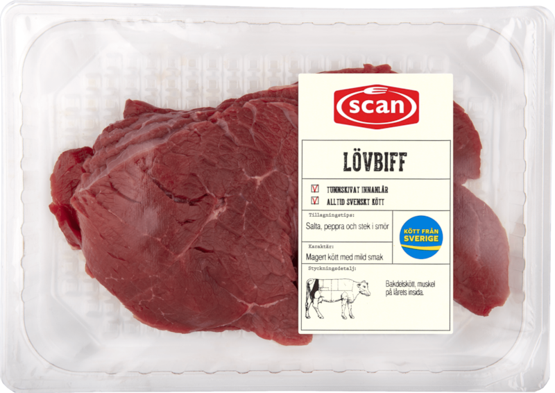 Lövbiff av innanlår