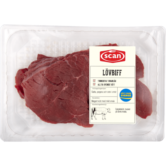 Lövbiff av innanlår