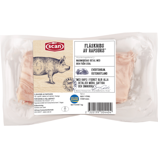 Fläskribs Rapsgris