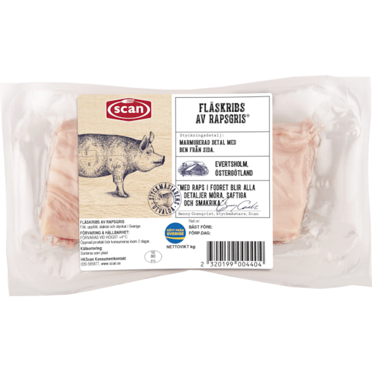 Fläskribs Rapsgris