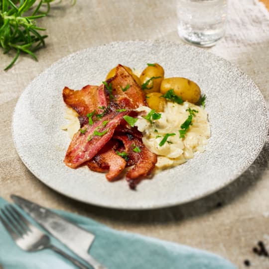 Stekt fläsk löksås