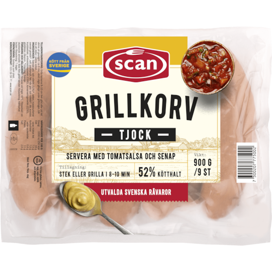 Tjock grillkorv 900g