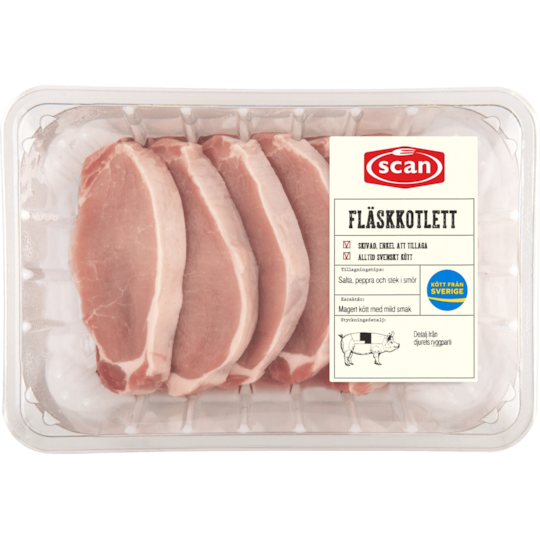 Fläskkotlett benfri
