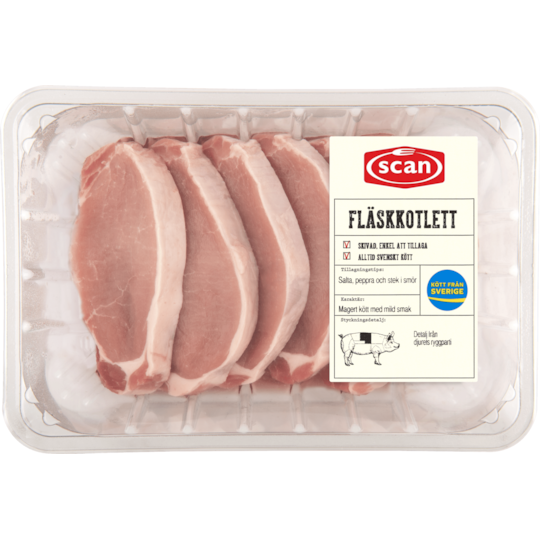Fläskkotlett benfri