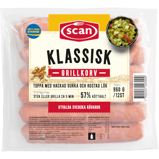 Klassisk grillkorv 960g