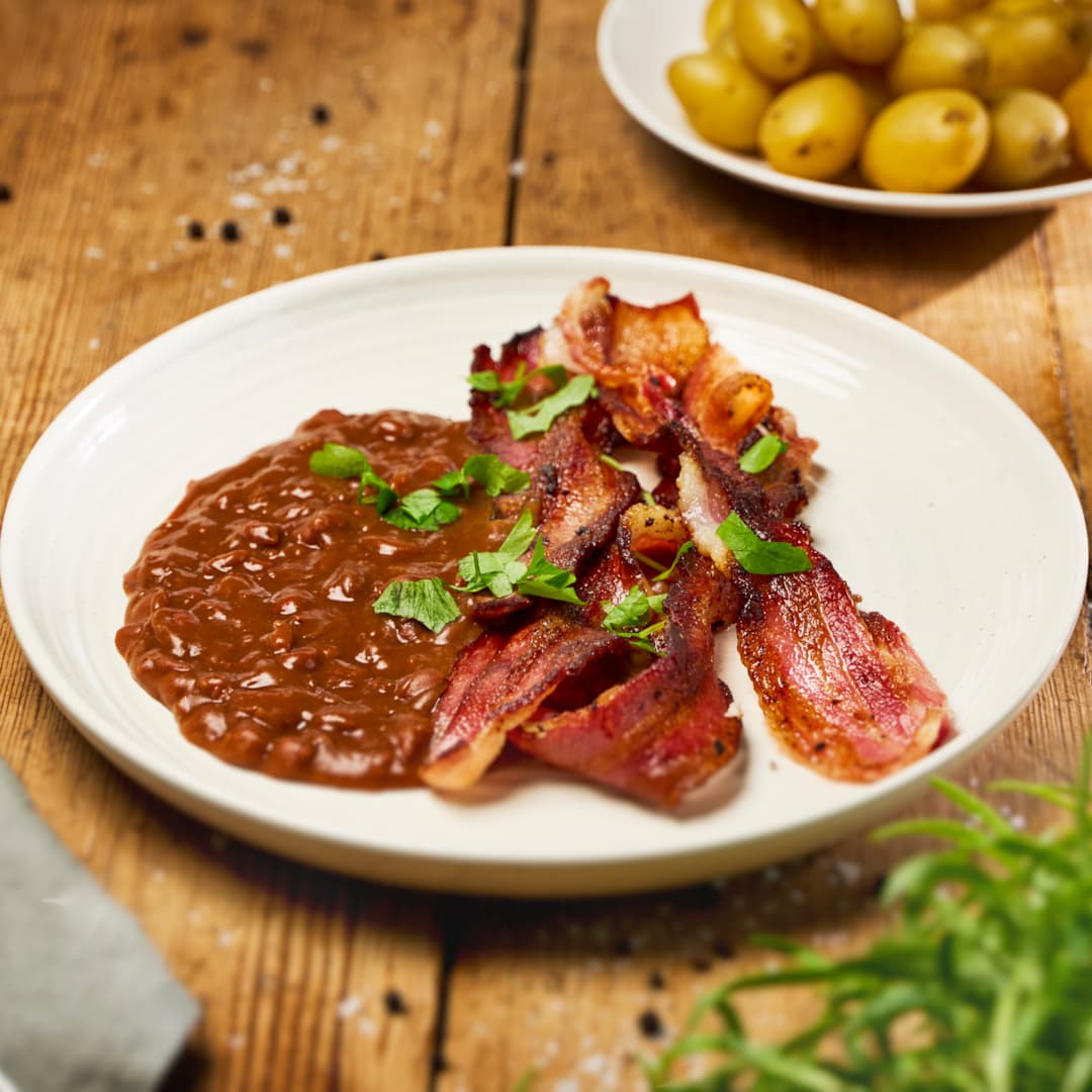 Bruna bönor med fläsk