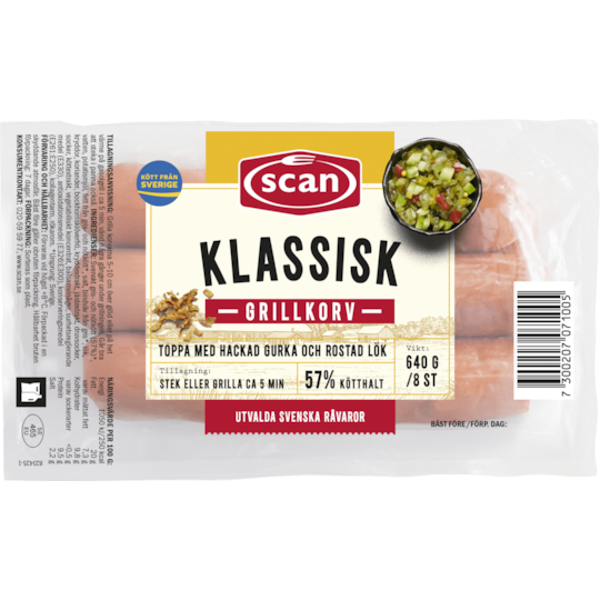 Klassisk grillkorv 640g