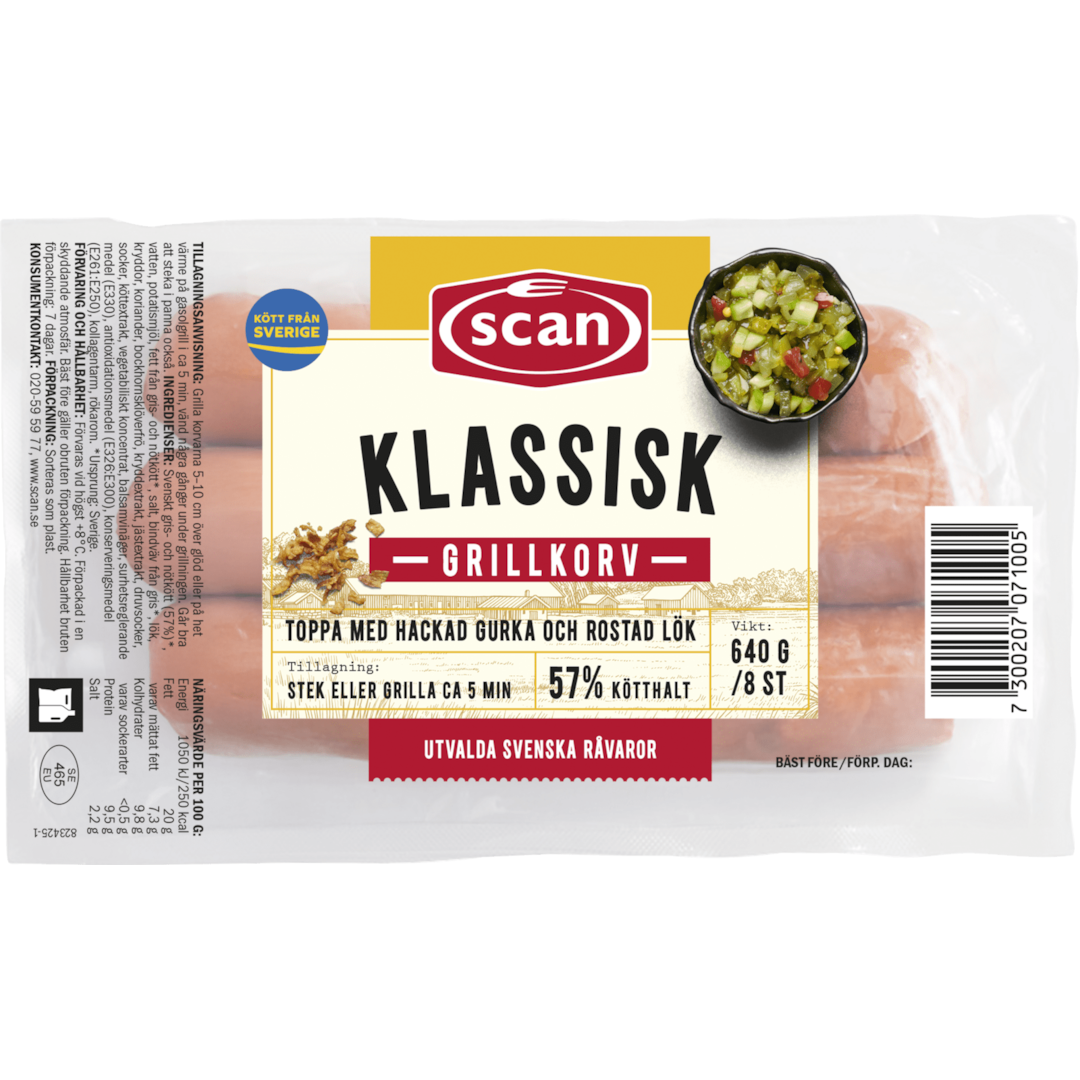 Klassisk grillkorv 640g