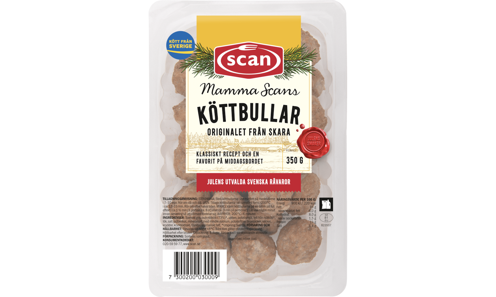 700030 Mammas köttbullar jul 350G ovan
