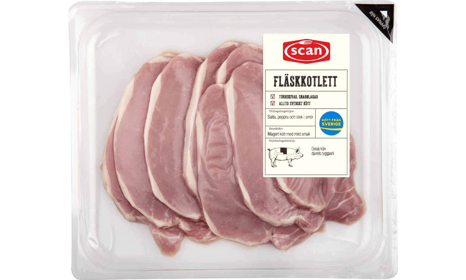 490079 FLÄSKKOTLETT TUNNSKIVAD OVAN