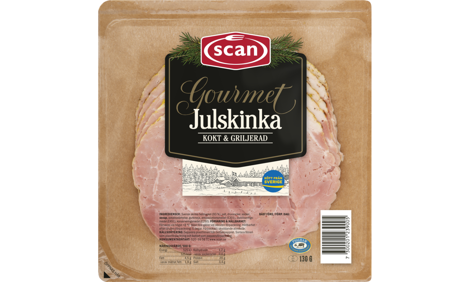 681237 Scan Gourmet Julskinka Skivad 130gx6 v3