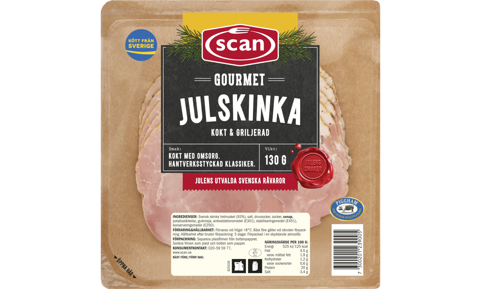681237 Scan Gourmet Julskinka Skivad 130gx6 v3