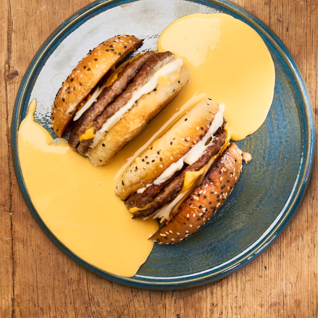 Burgare i cheese bath