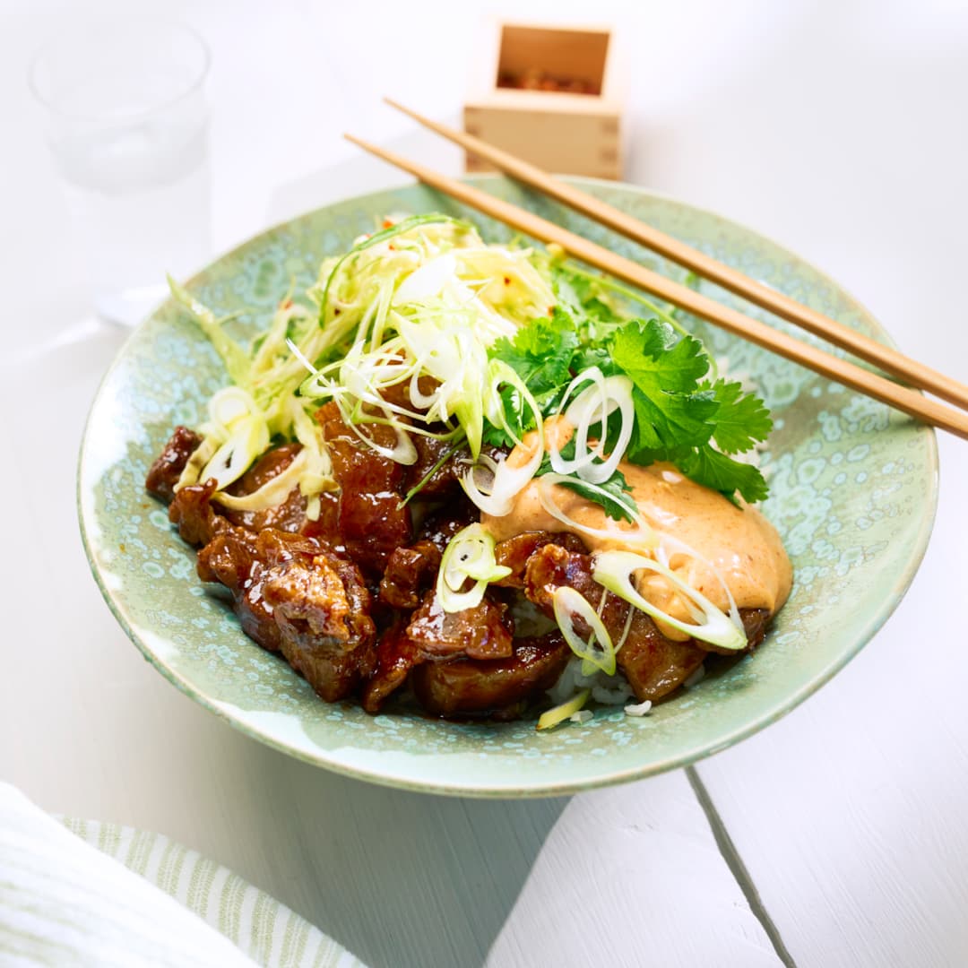 Bowl med fläsksida och chilimajonnäs