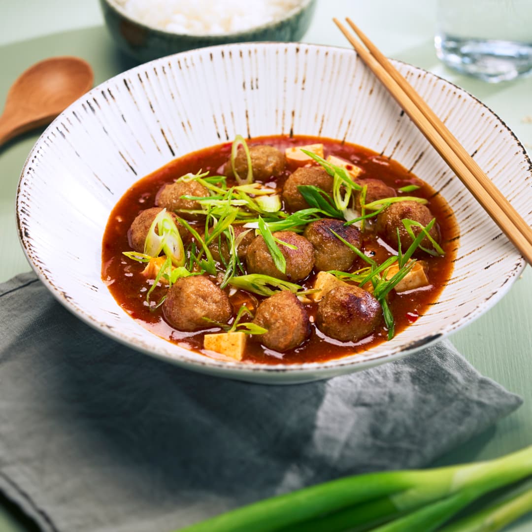 Snabb & snäll Mapu Tofu med köttbullar
