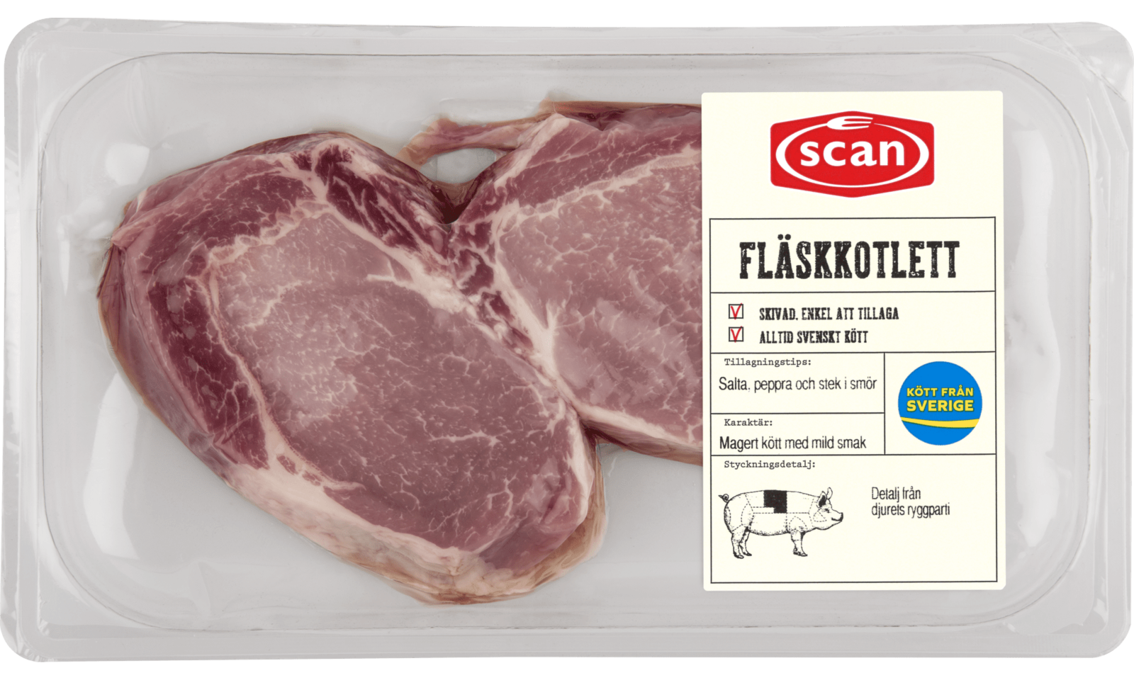 490057 Fläskkotlett ovan