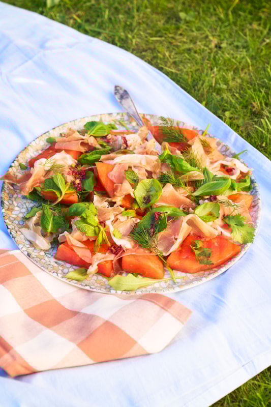 Grillad melon med Prosciutto Crudo