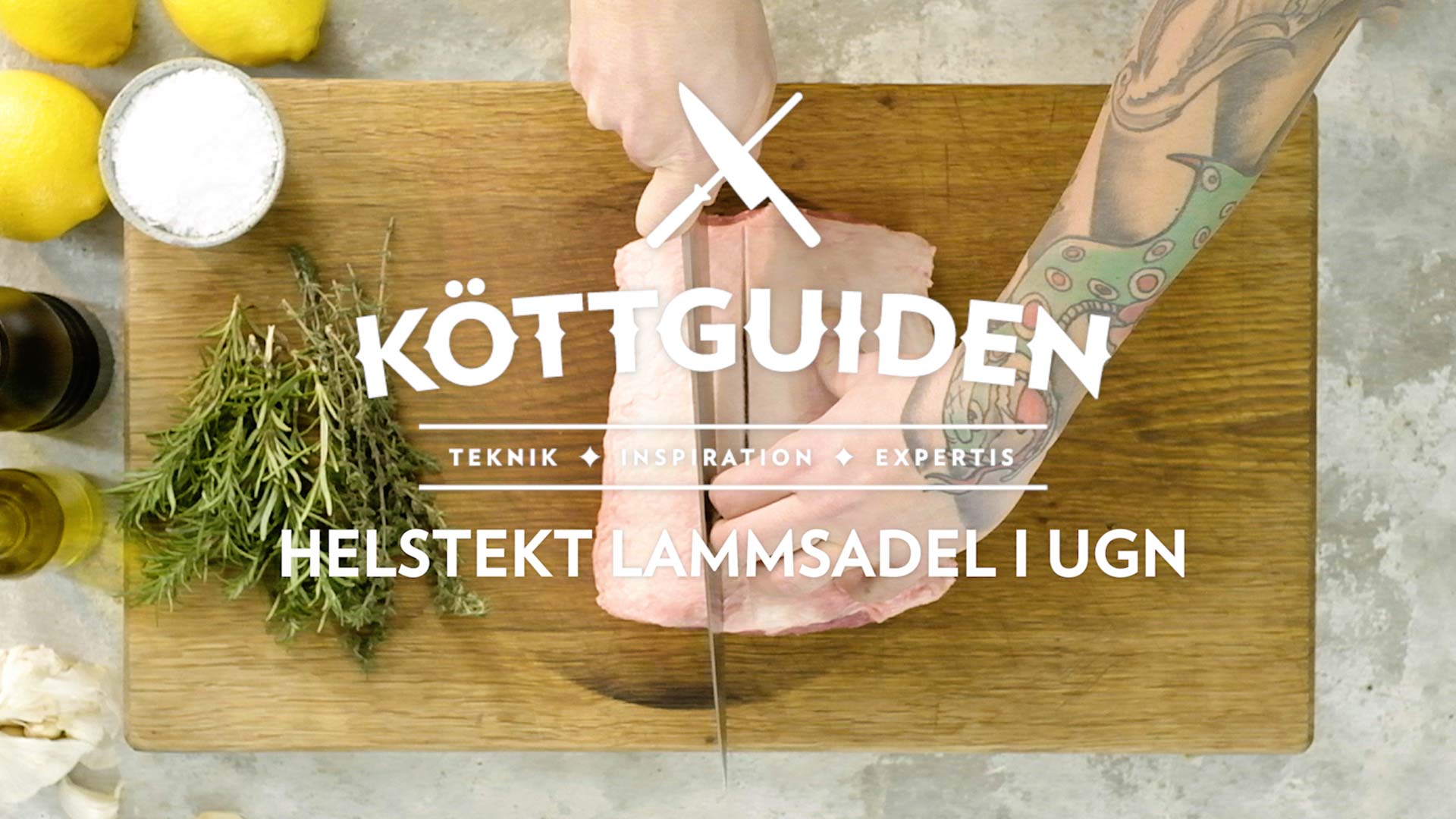 Helstekt lammsadel i ugn