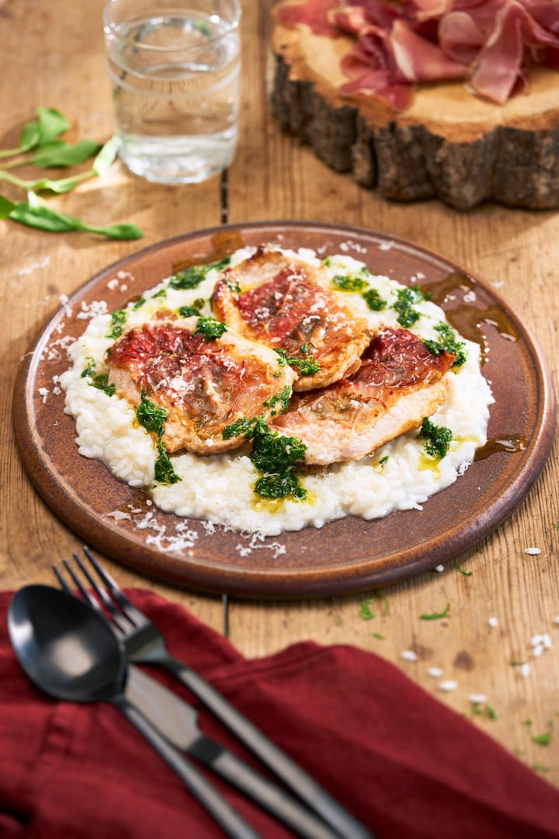  Saltimbocca med risotto och gremolata