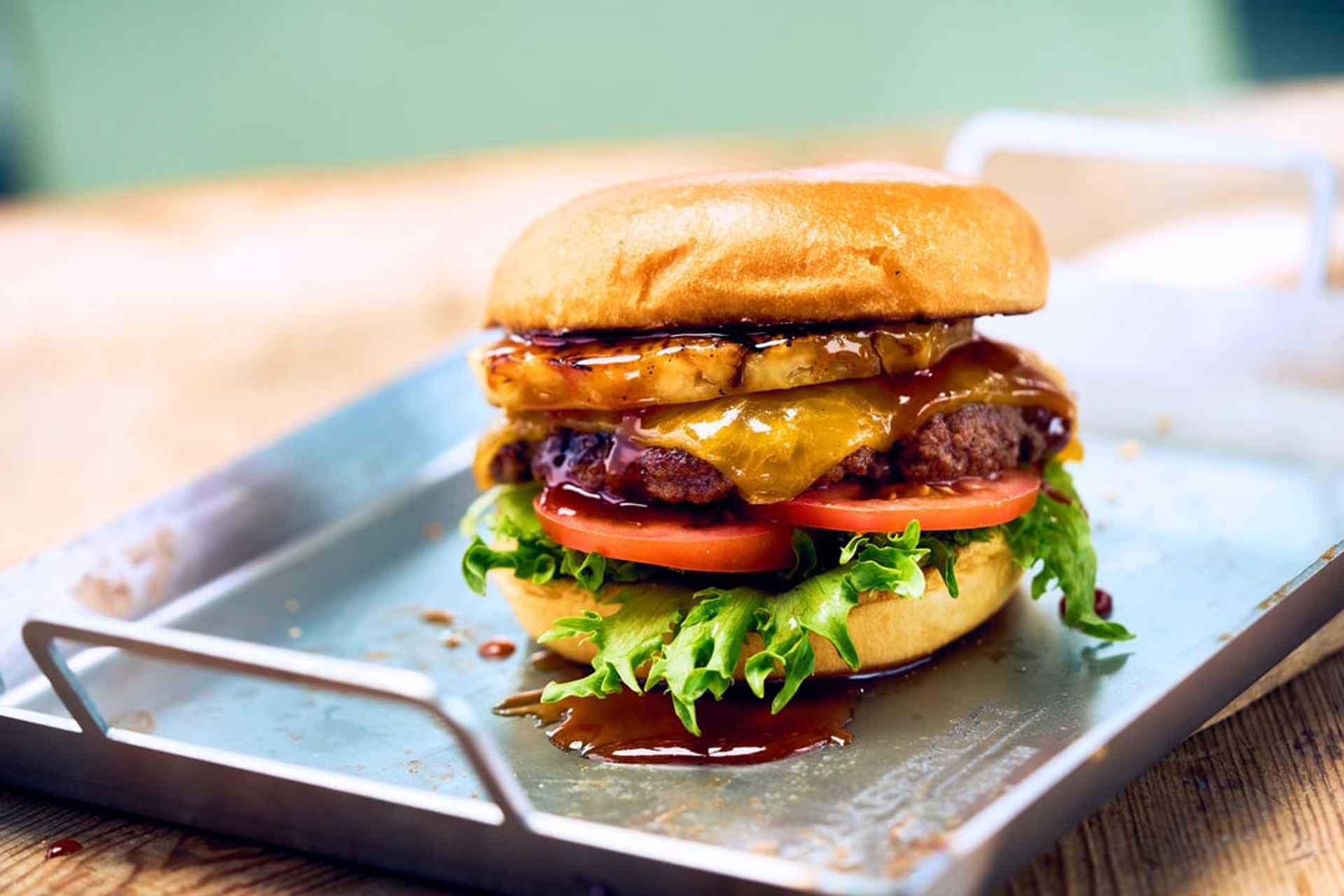 Smashburgare med ananas