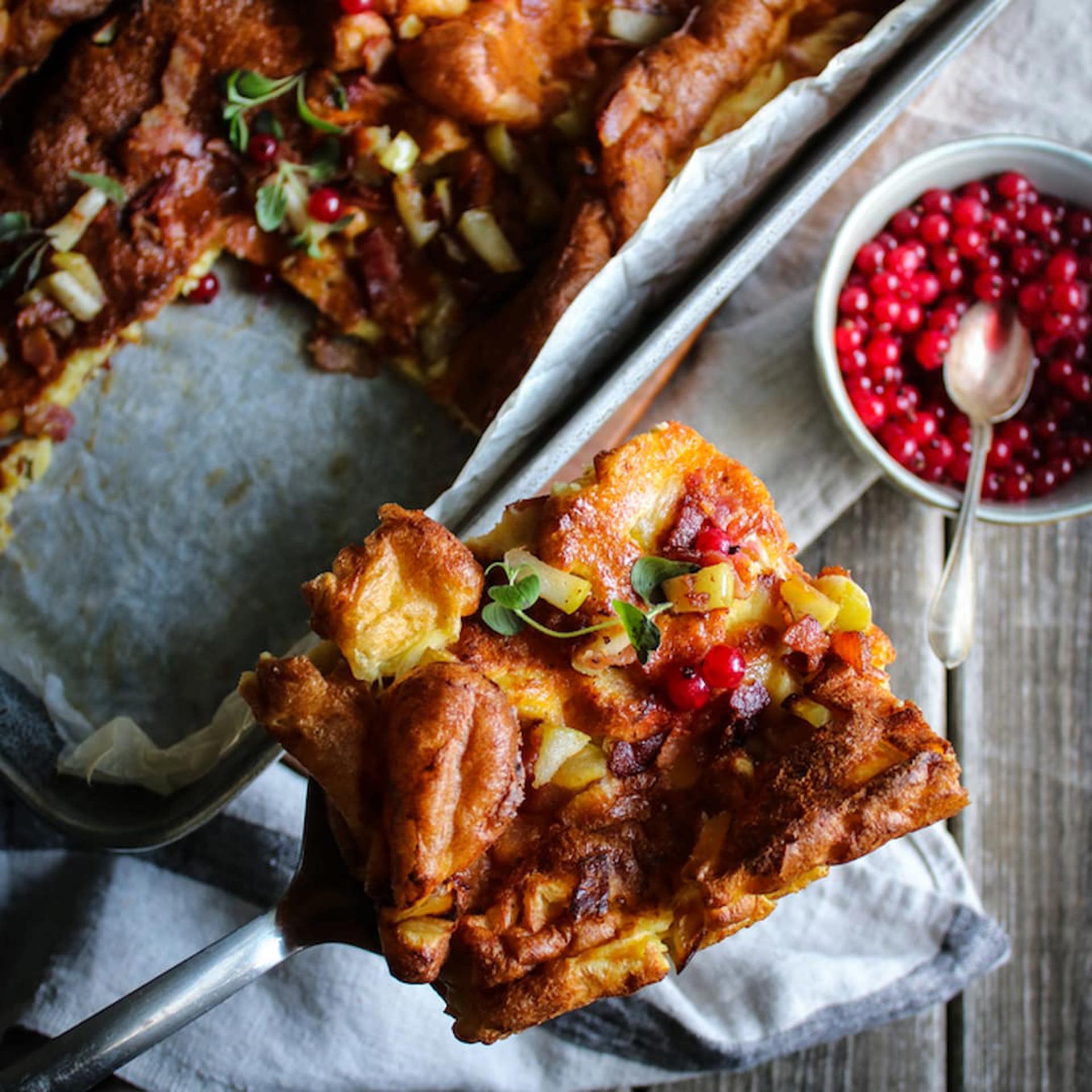 Ugnspannkaka bacon äpple