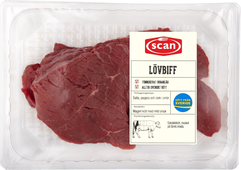 Lövbiff av innanlår