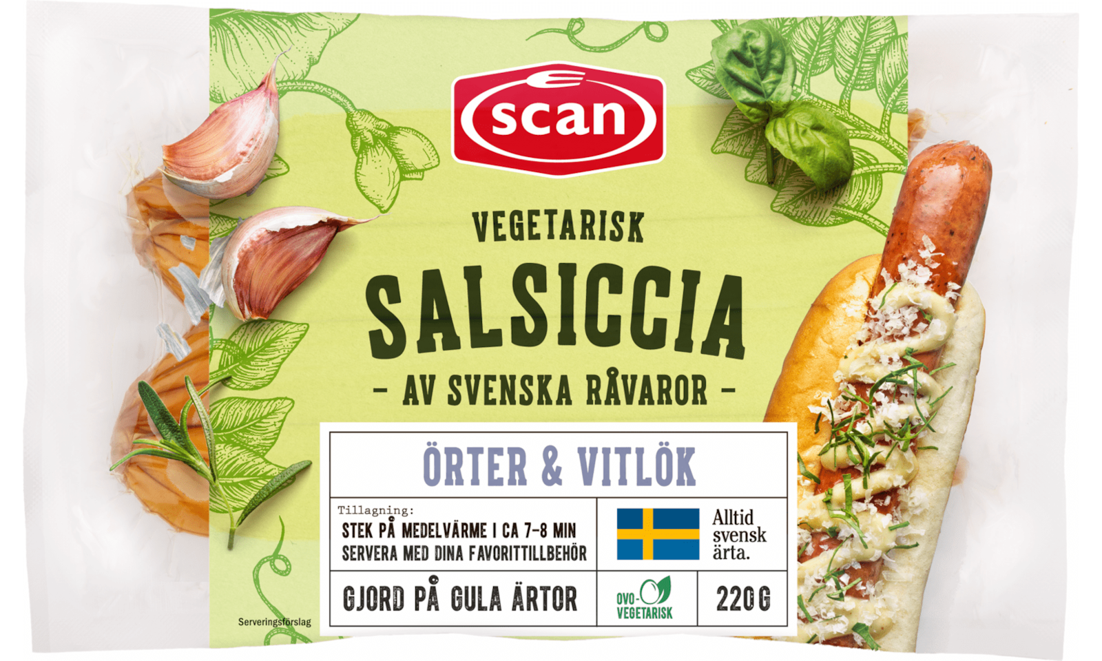 605446 Vegetarisk Salsiccia 220g ovan